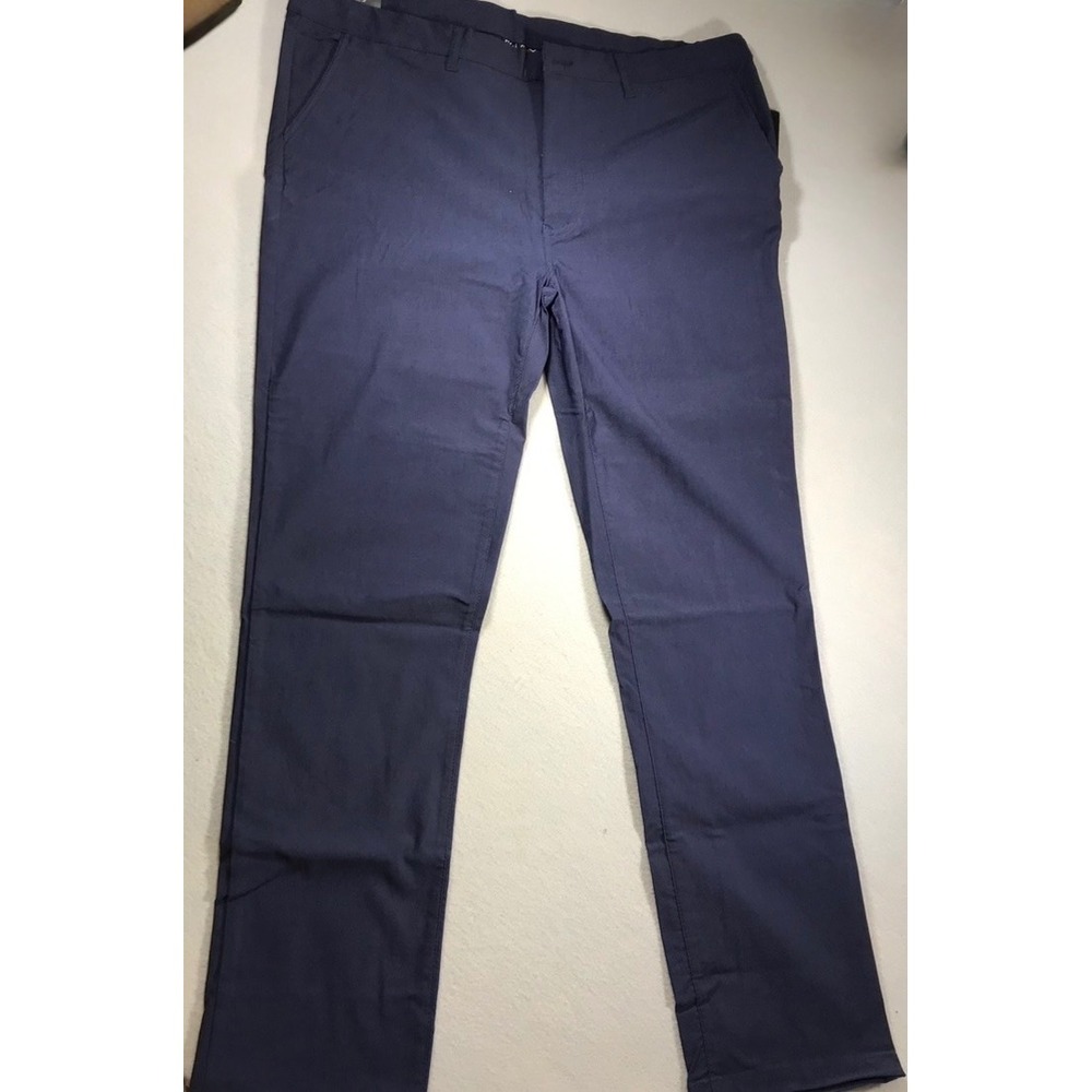 Galaxy by Harvic Mens Slim Fit Stretch Tech Pants Navy Blue 38x32 MSSTP-100NV